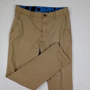 Denali Mens Khaki Chino Pants Slim Straight Brown Workwear Trousers 32x30